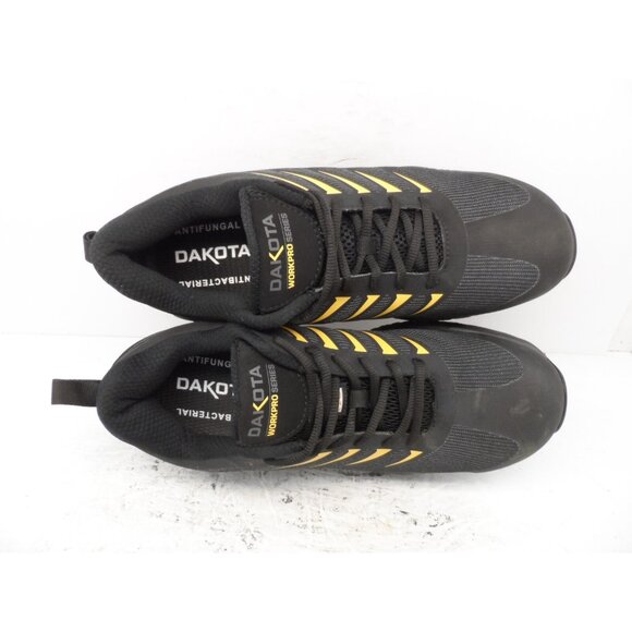 DAKOTA Mens Aluminum Toe Comp Plate 3619 Quad Comfort Work Shoe Black/Yellow 11M - Picture 4 of 8